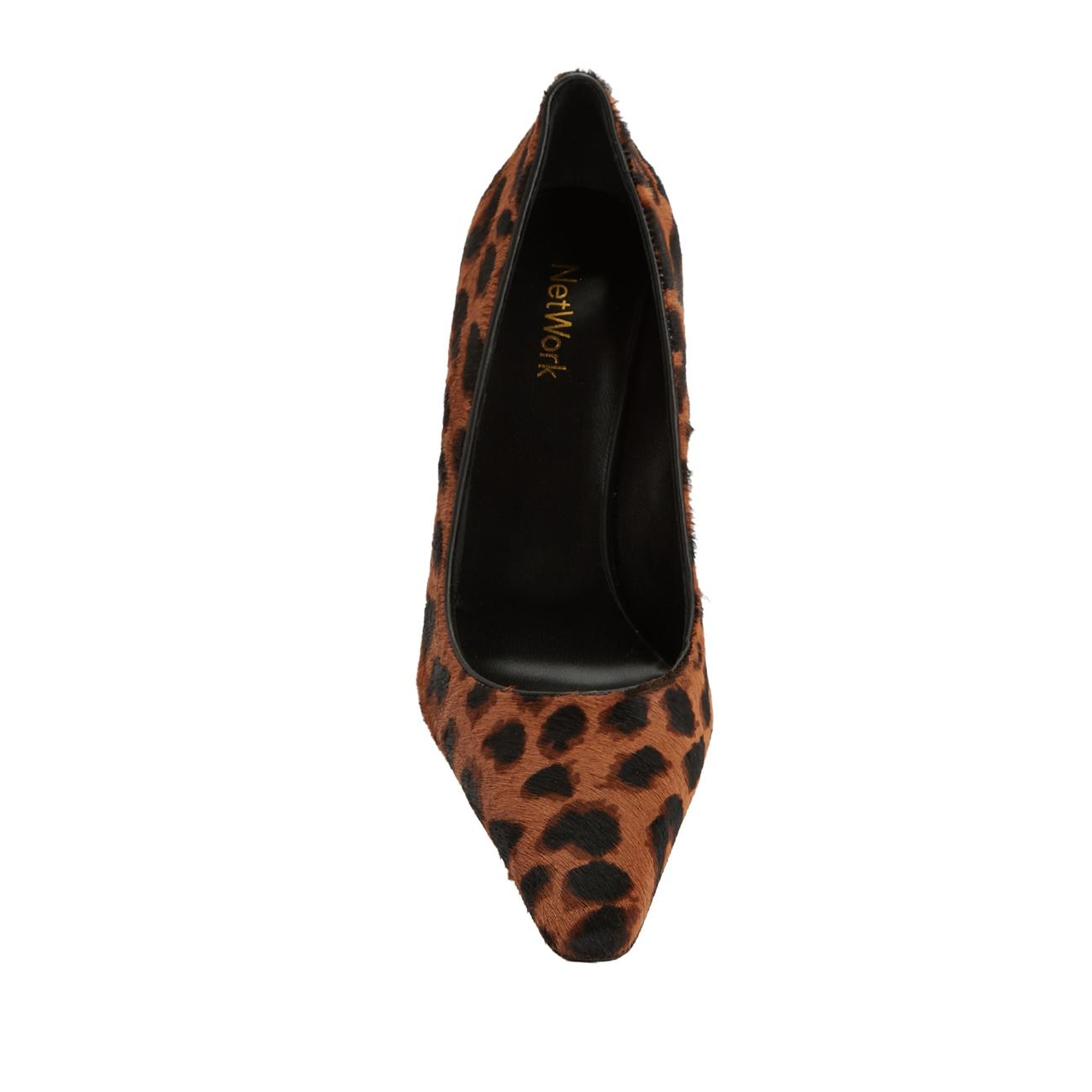 Network Kadın Leopar Desenli Tay Tüyü Topuklu Ayakkabı