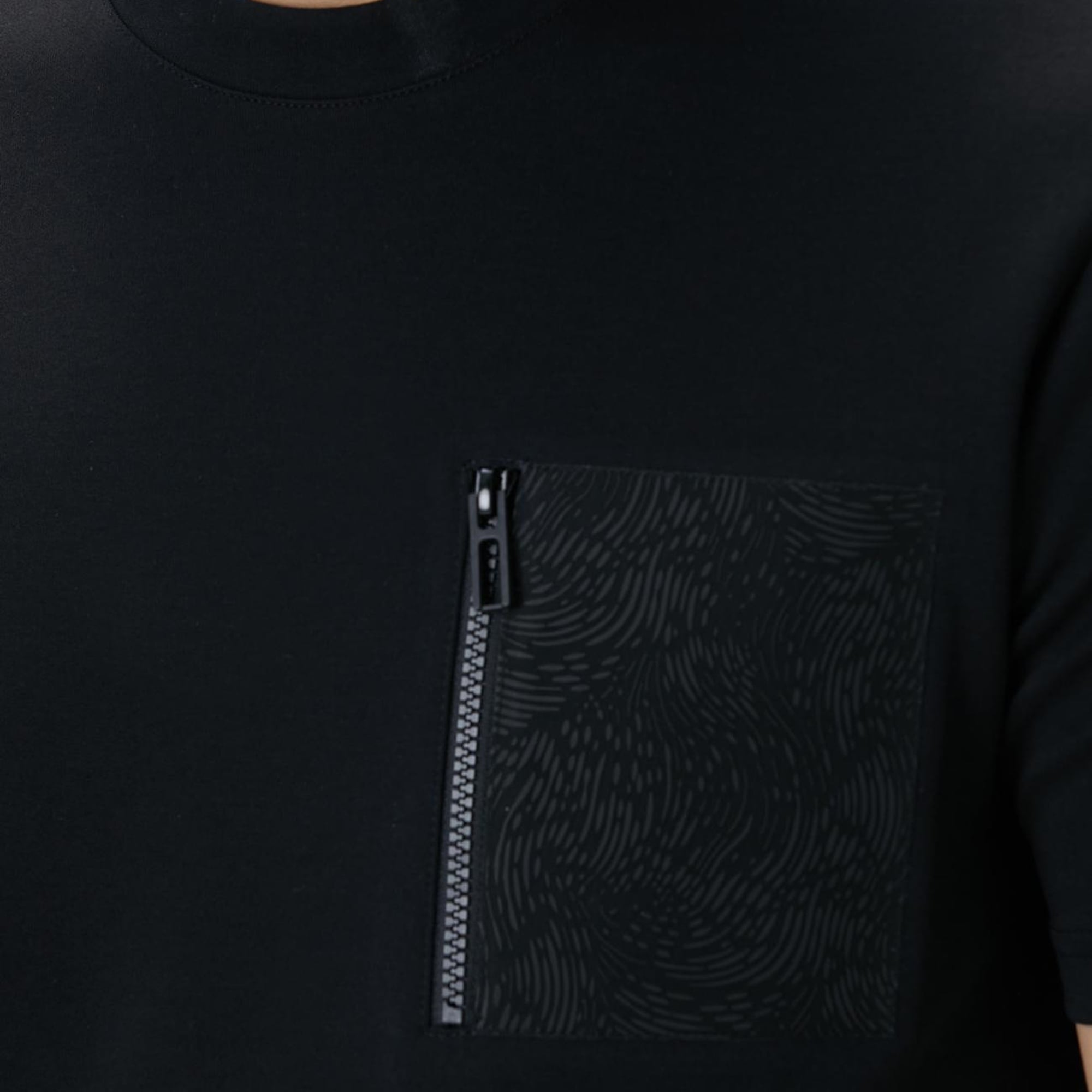 Network Erkek Siyah N-Tech Fermuar Cep Detaylı T-shirt