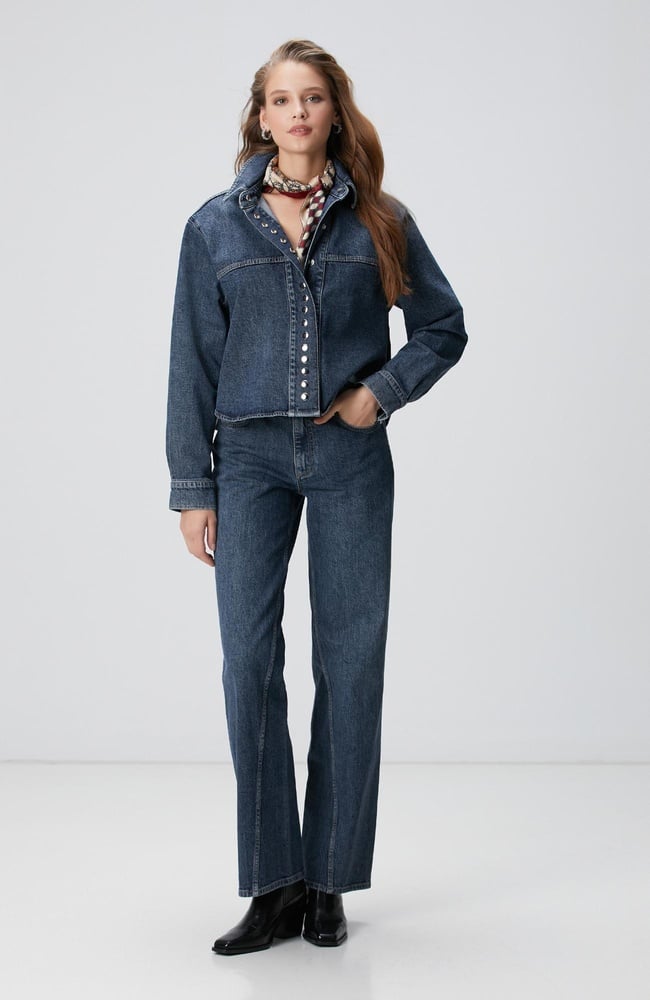  Network Kadın İndigo Straight Kalıp Denim Pantolon