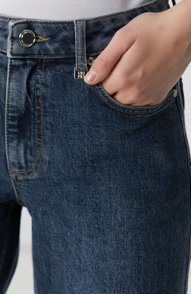  Network Kadın İndigo Straight Kalıp Denim Pantolon