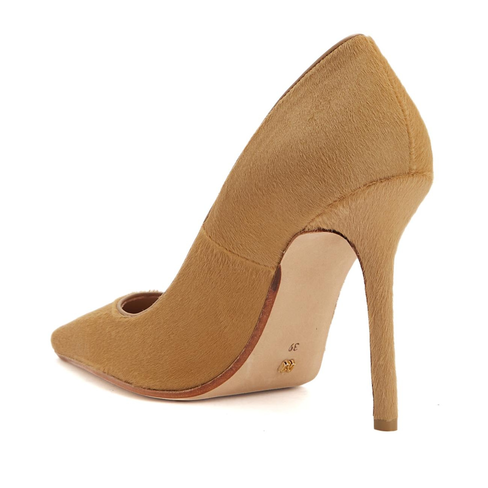 Network Kadın Camel Tay Tüyü Topuklu Ayakkabı