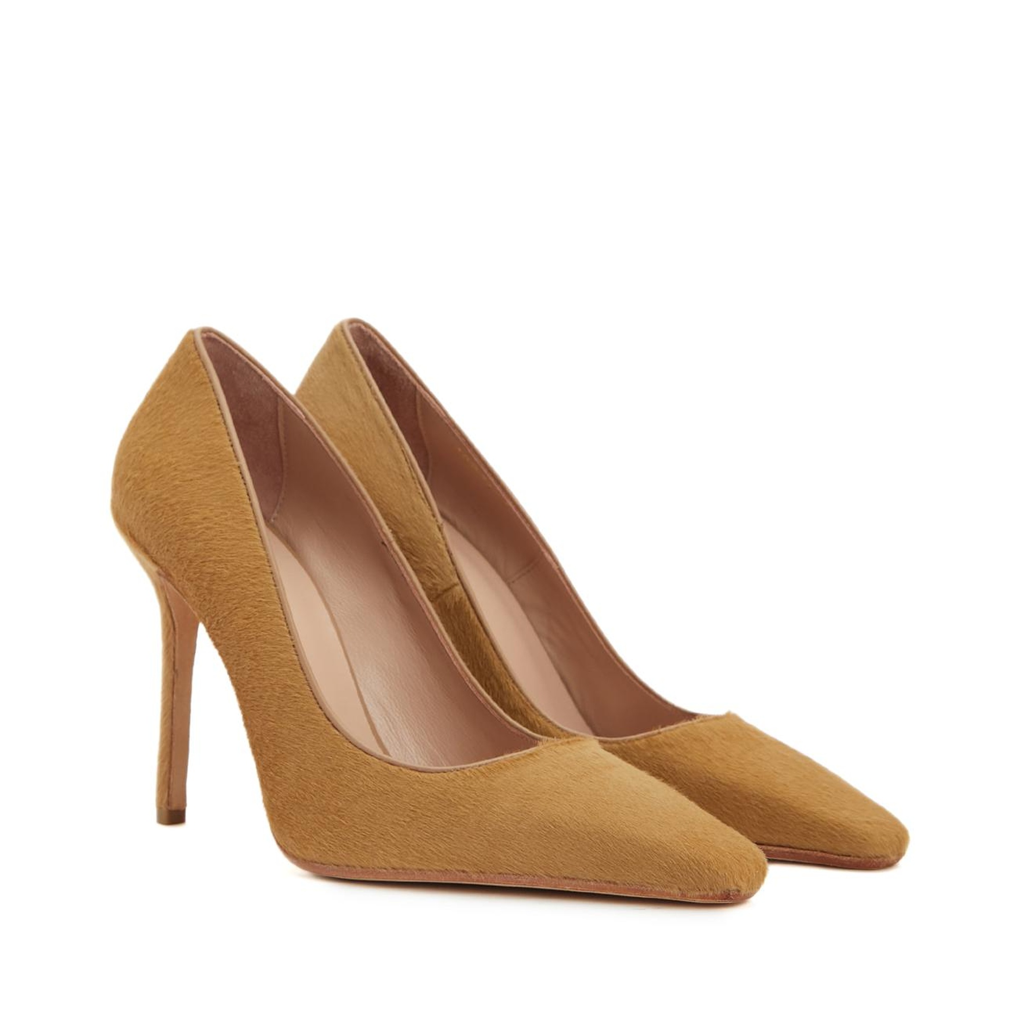 Network Kadın Camel Tay Tüyü Topuklu Ayakkabı