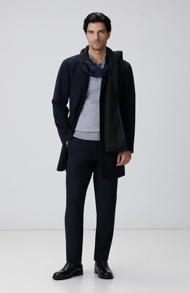  Network Erkek Gri Melanj Yün Karışımlı Triko Kazak