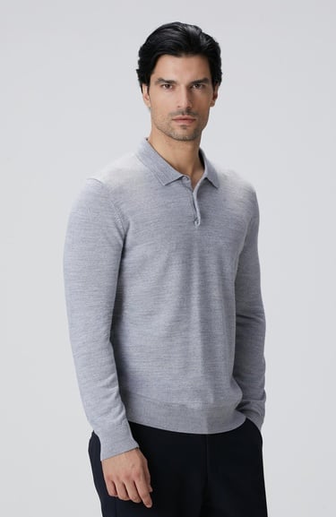  Network Erkek Gri Melanj Yün Karışımlı Triko Kazak