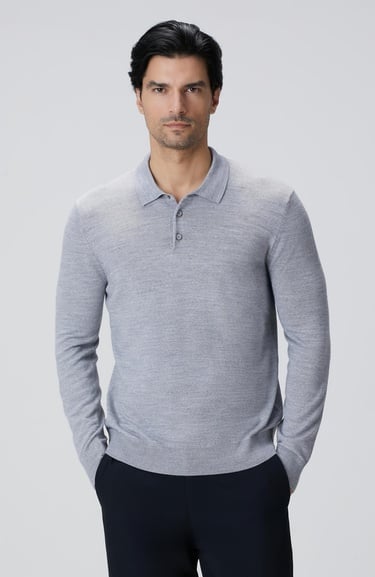  Network Erkek Gri Melanj Yün Karışımlı Triko Kazak