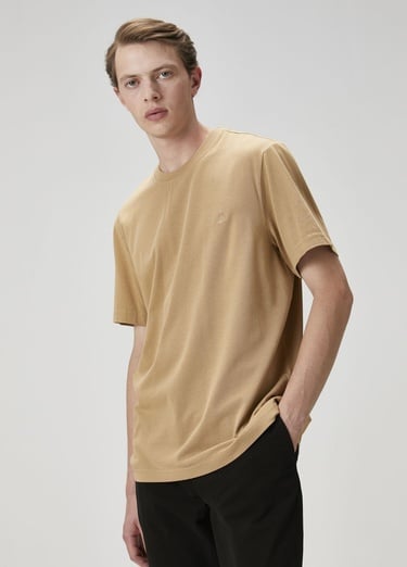  Beymen Club Erkek Relax Fit Deve Tüyü Basic T-shirt