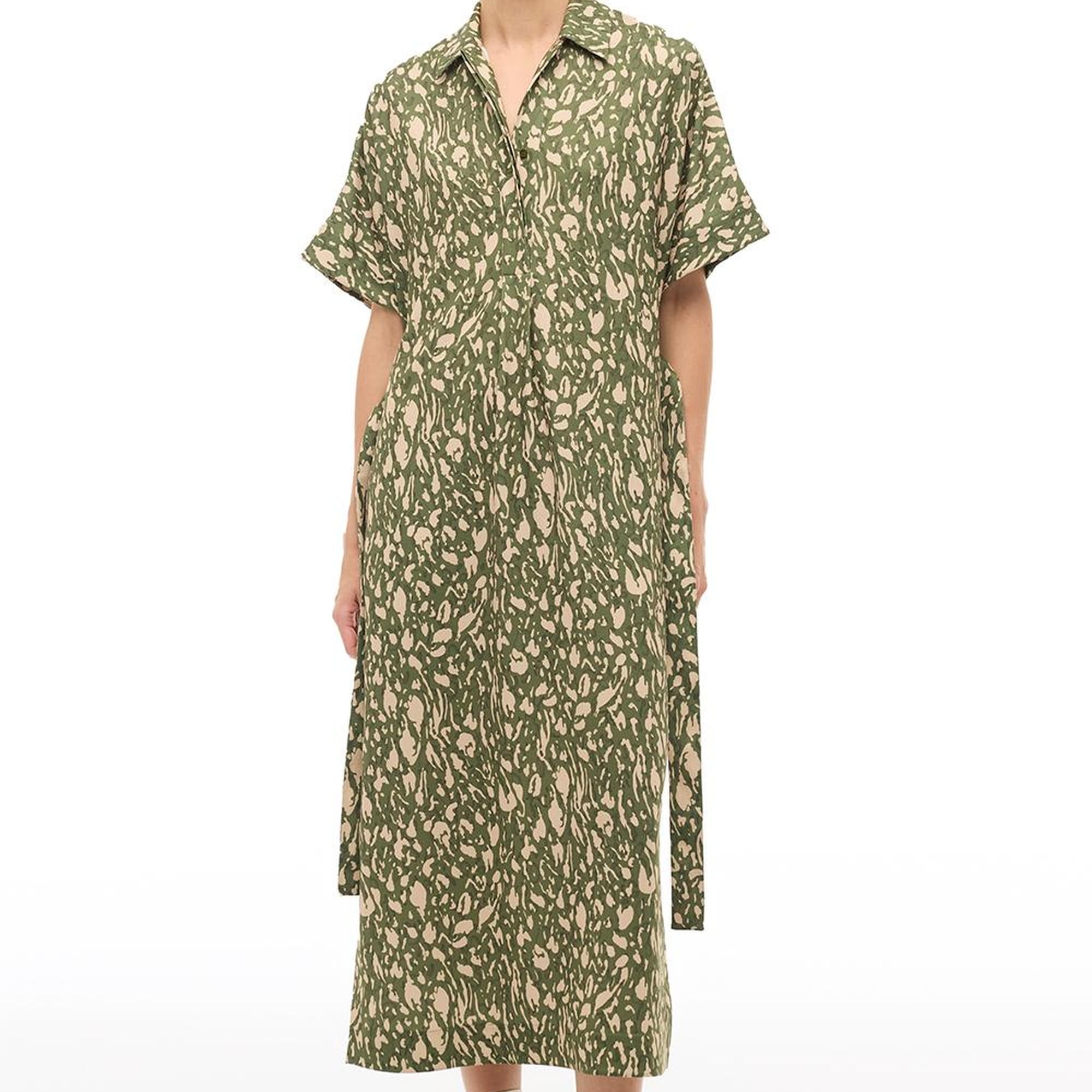 Çok Renkli Bilek Boy Elbise