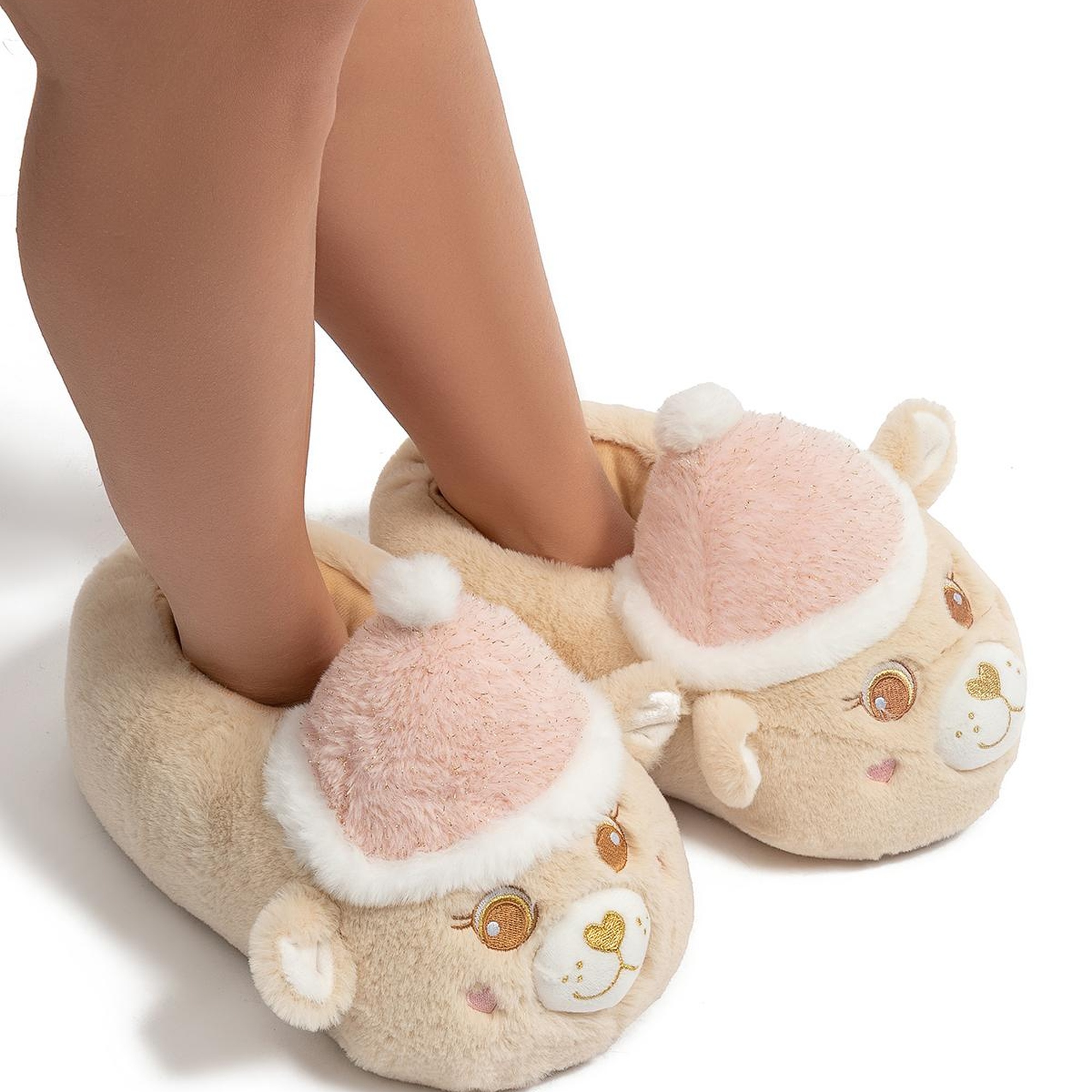 Roza Kadın Hayvanlı Panduf Bej 36/41