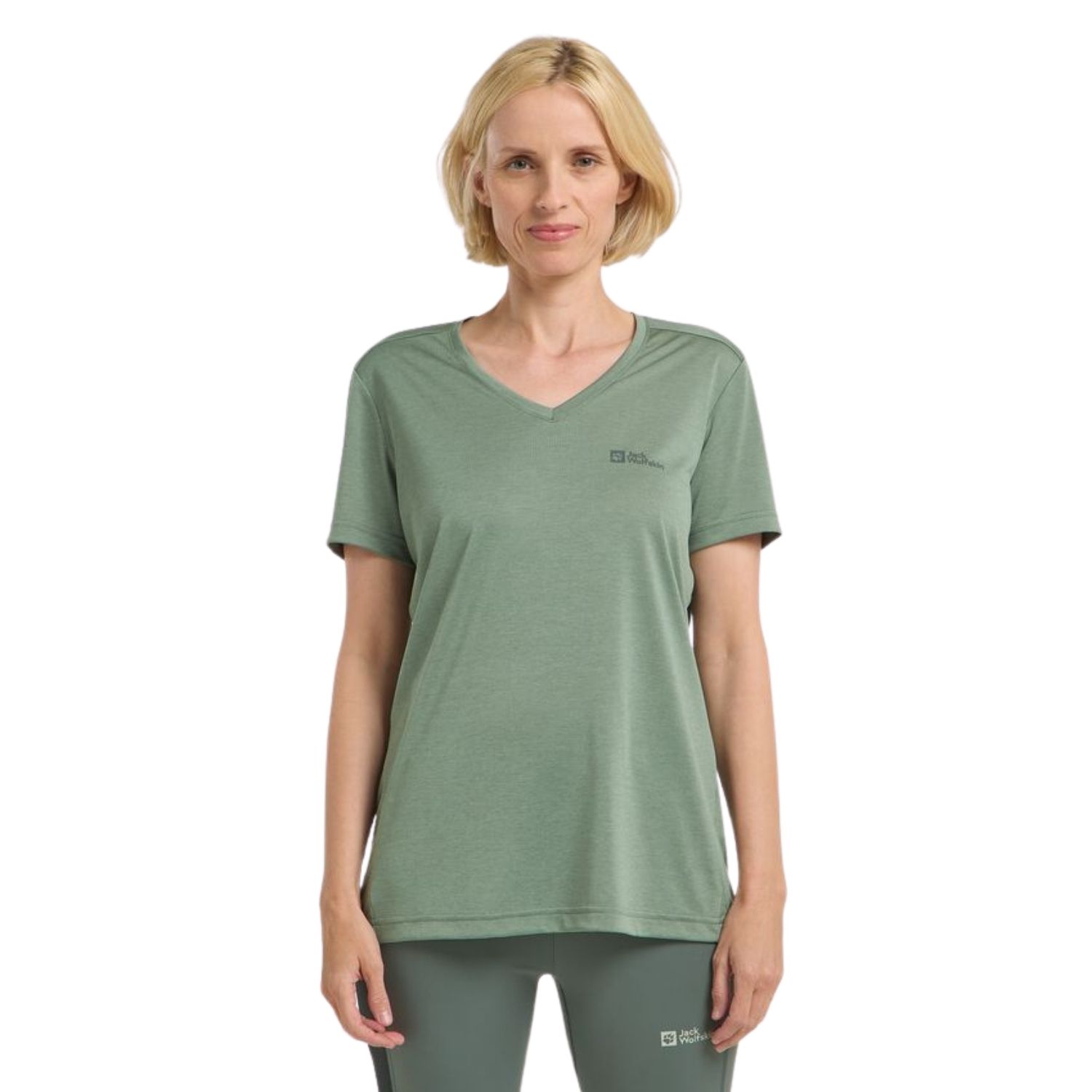 Jack Wolfskin Crosstrail T Kadın Yeşil Tişört