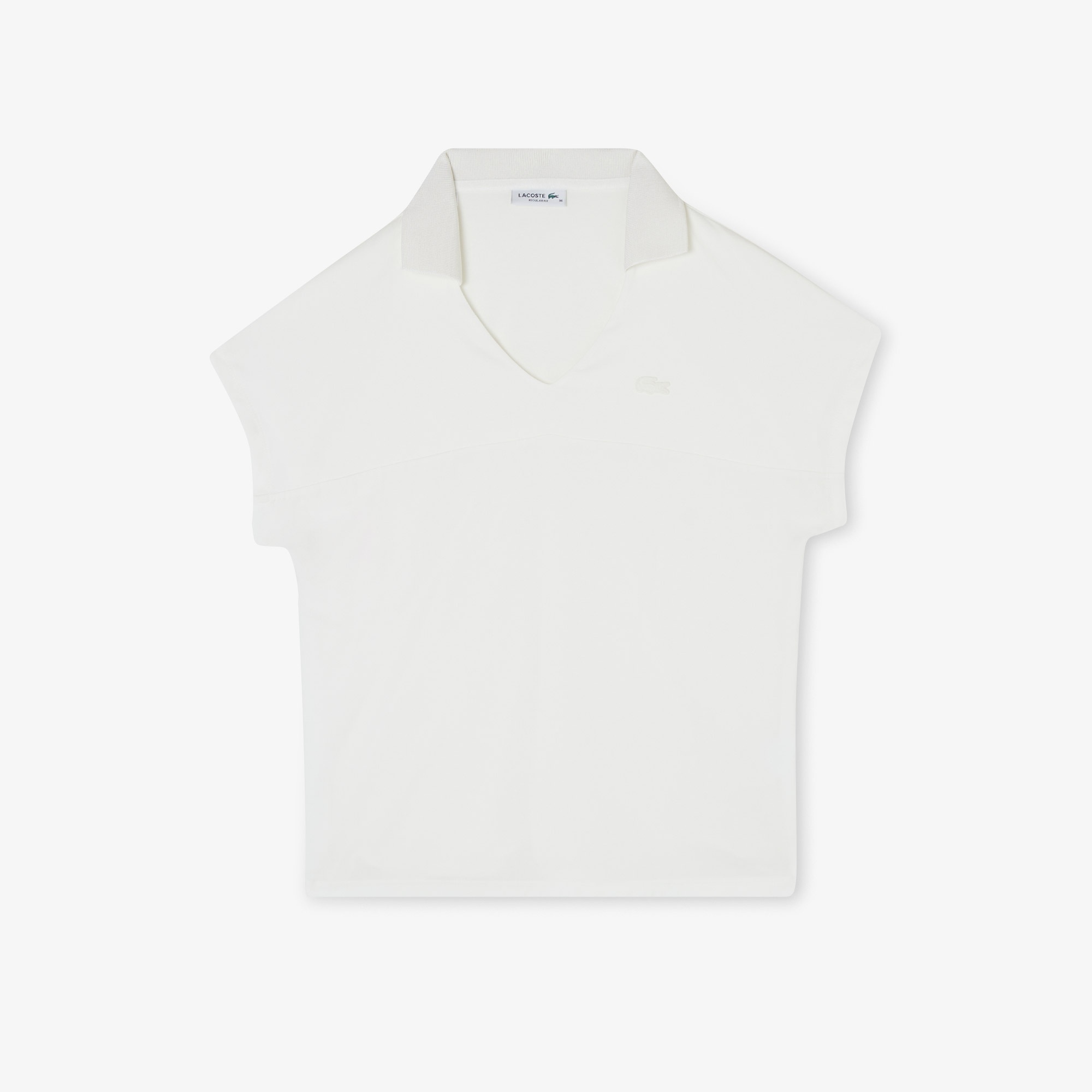 Lacoste Kadın V Yaka Beyaz T-Shirt