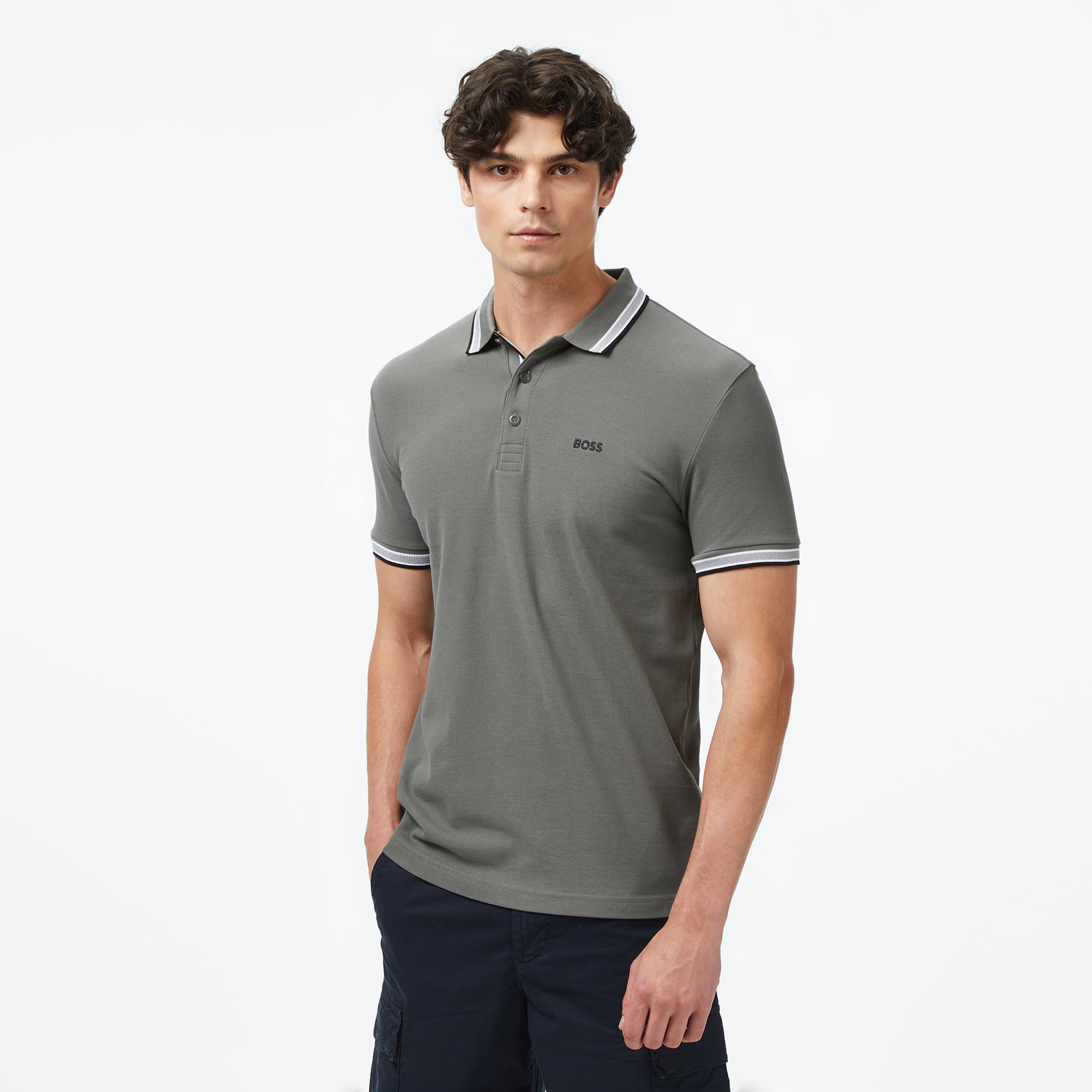  Boss Paddy Erkek Gri Polo