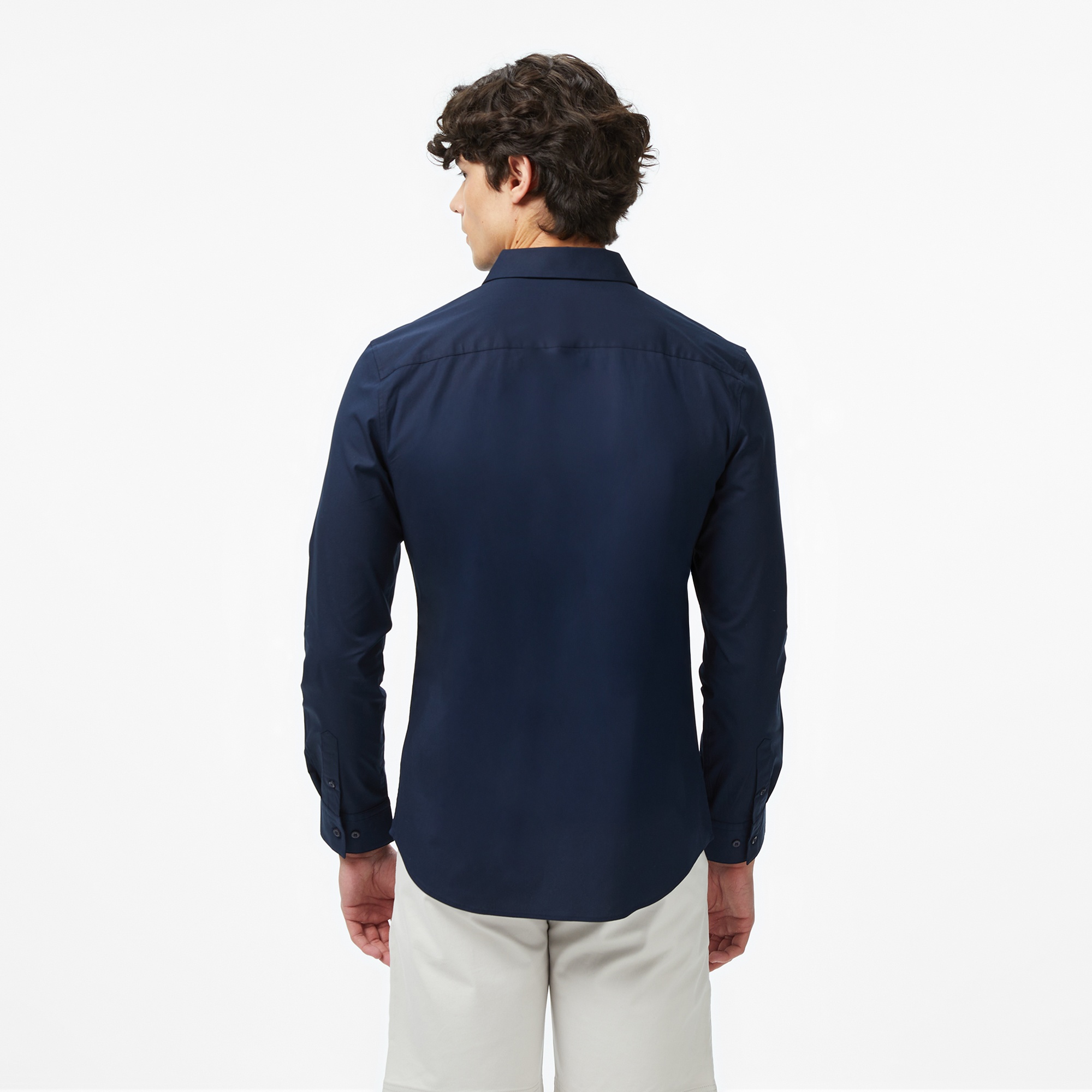 Calvin Klein Solid Stretch Slim Erkek Lacivert Gömlek