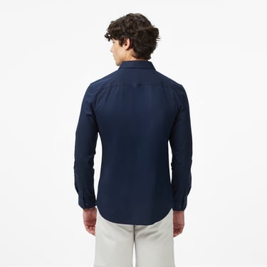  Calvin Klein Solid Stretch Slim Erkek Mavi Gömlek