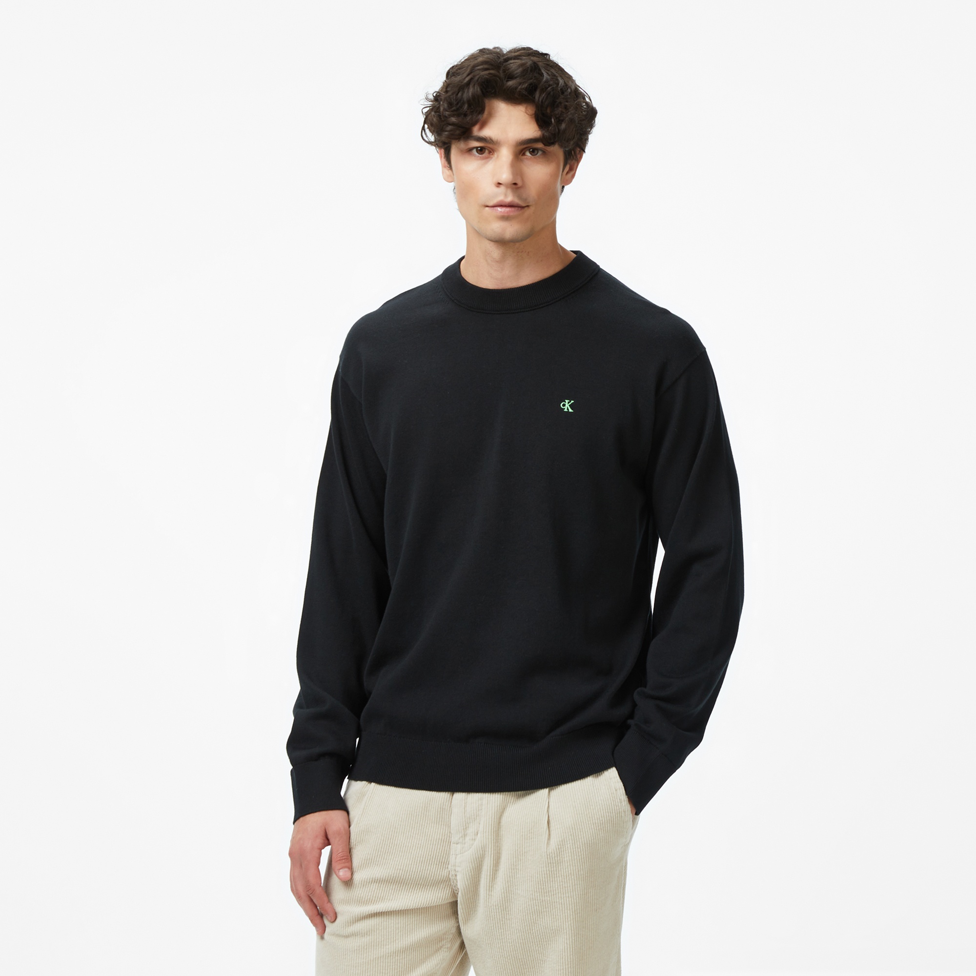 Calvin Klein Cotton Erkek Siyah Triko