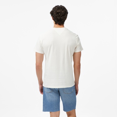  Tommy Hilfiger Twist Slim Flag Erkek Beyaz T-Shirt