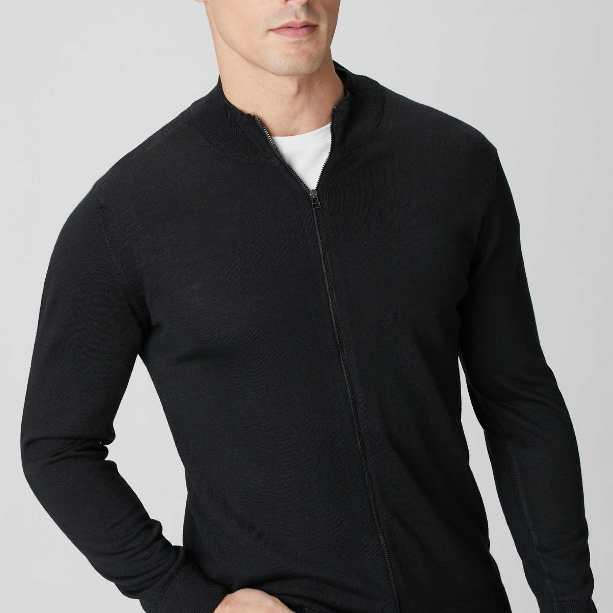 Network Erkek Siyah Yün Karışımlı Triko Hırka