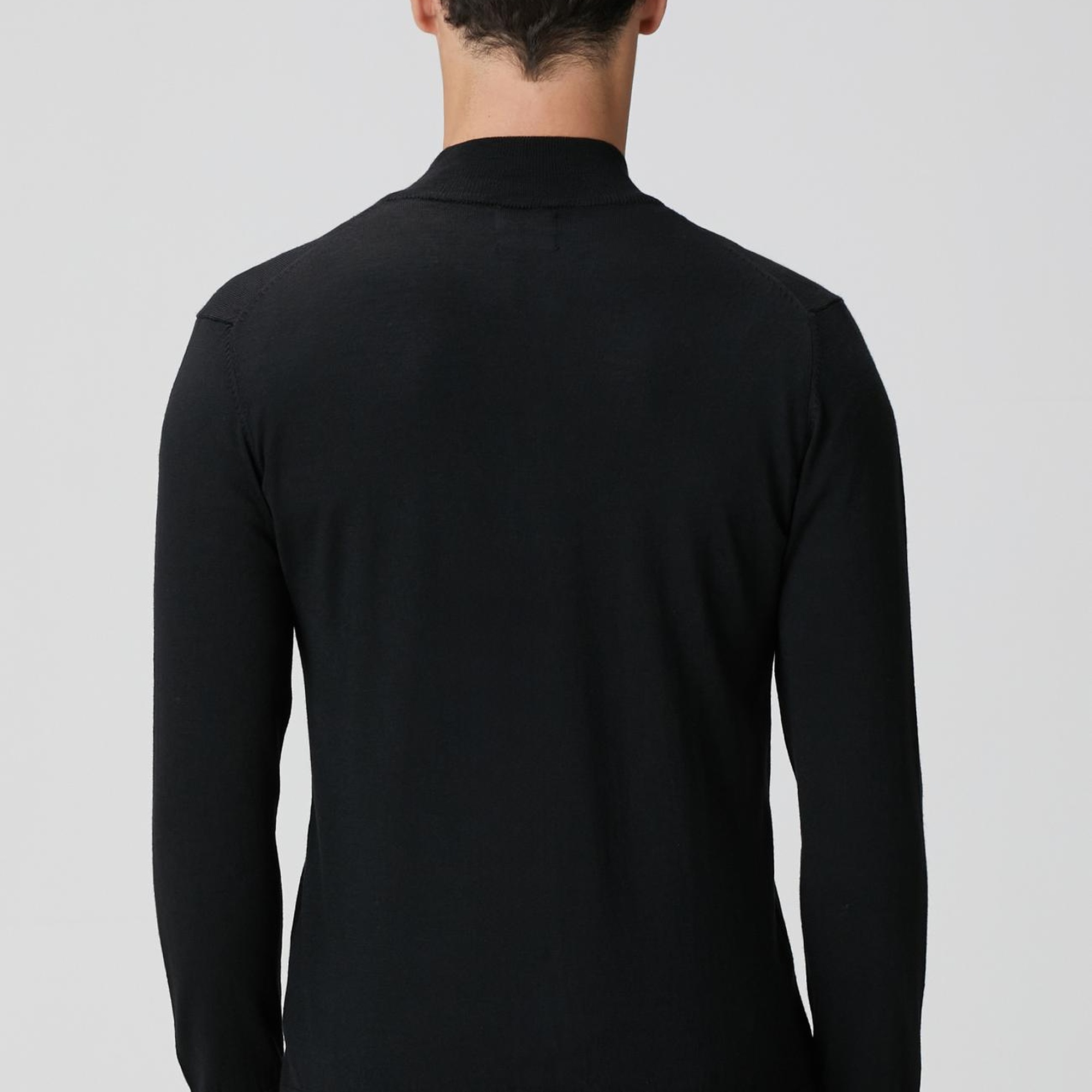 Network Erkek Siyah Yün Karışımlı Triko Hırka