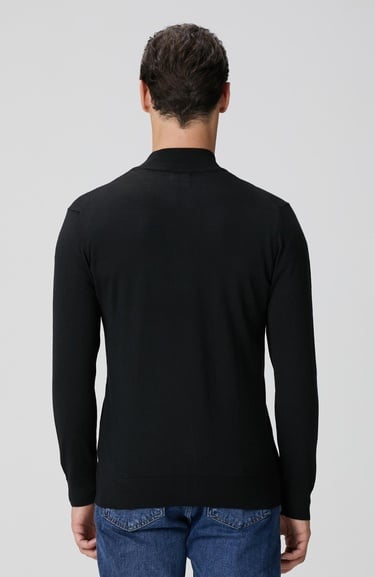  Network Erkek Siyah Yün Karışımlı Triko Hırka