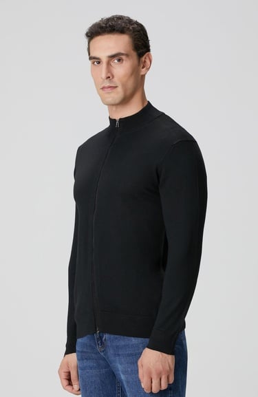  Network Erkek Siyah Yün Karışımlı Triko Hırka