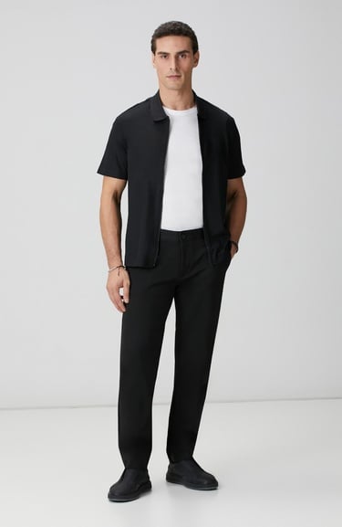  Network Erkek Siyah Diyagonal Örme Pantolon