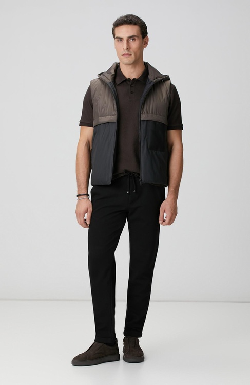  Network Erkek Siyah Diyagonal Desenli Pantolon