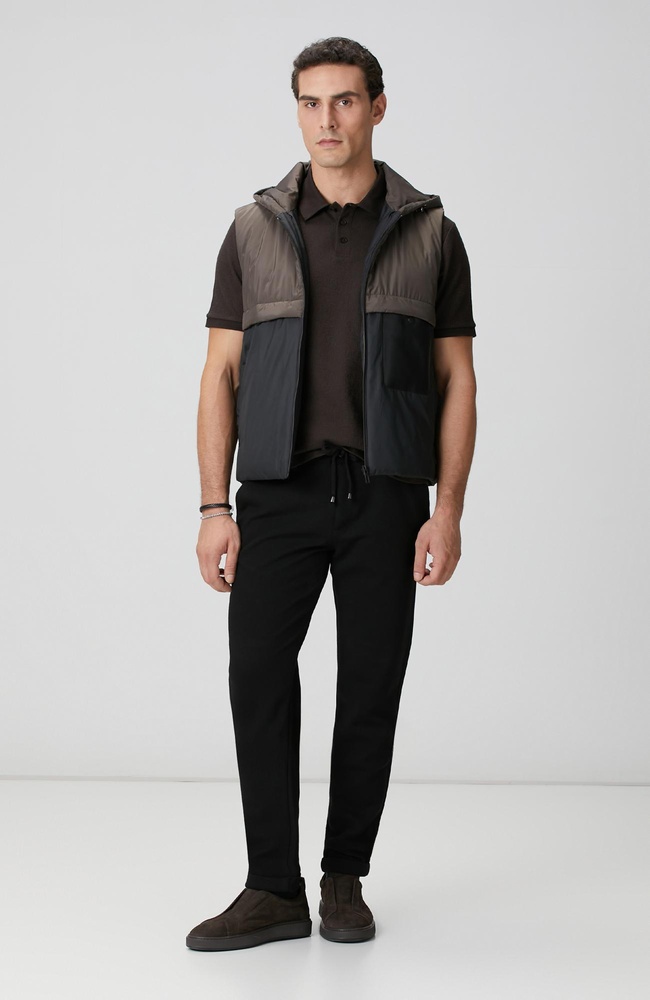  Network Erkek Siyah Diyagonal Desenli Pantolon