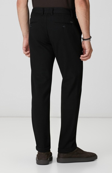  Network Erkek Siyah Diyagonal Desenli Pantolon