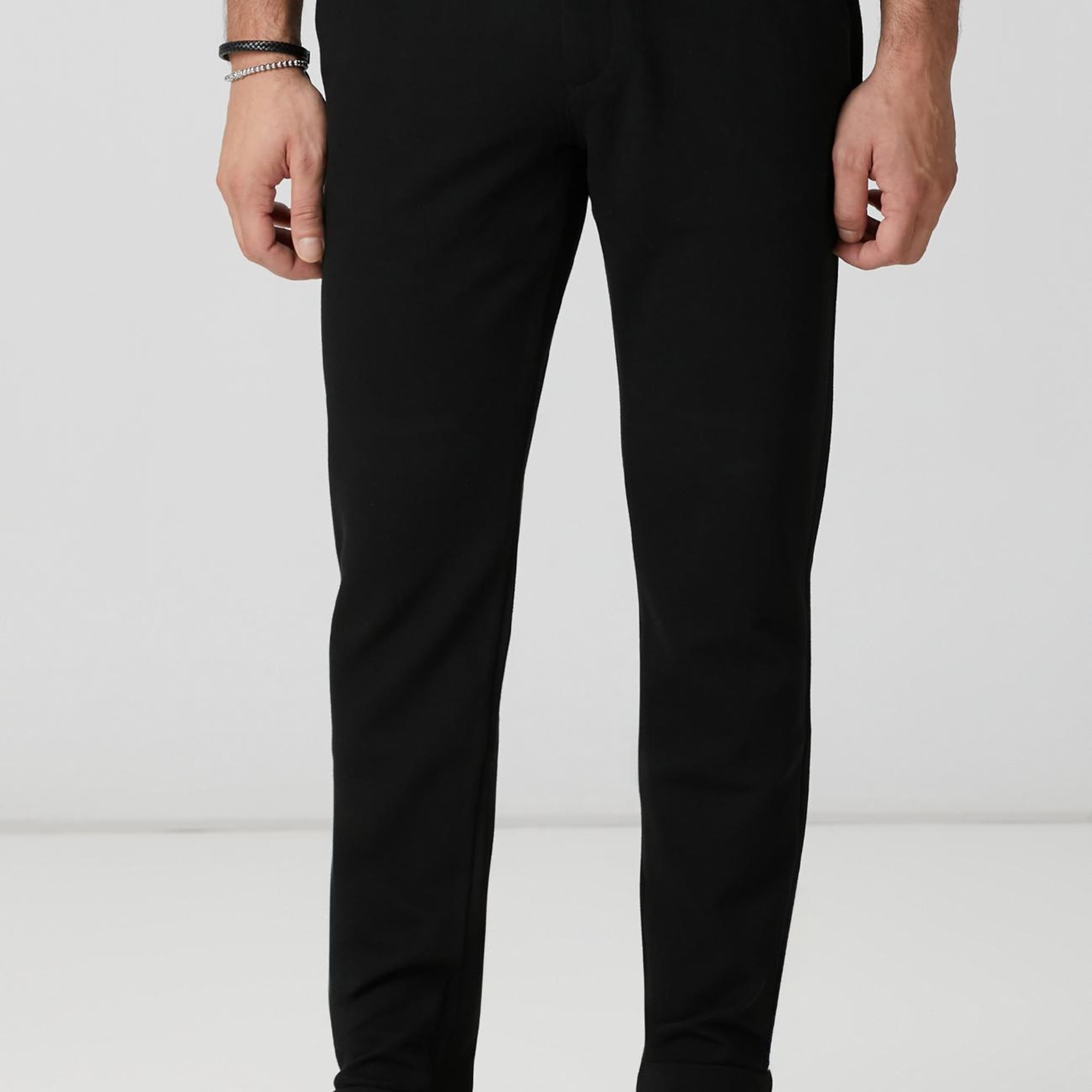 Network Erkek Siyah Diyagonal Desenli Pantolon