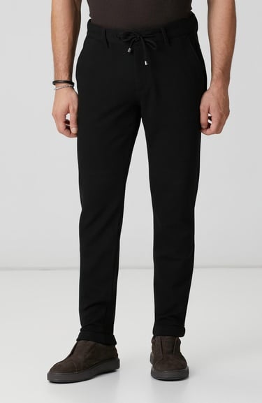  Network Erkek Siyah Diyagonal Desenli Pantolon