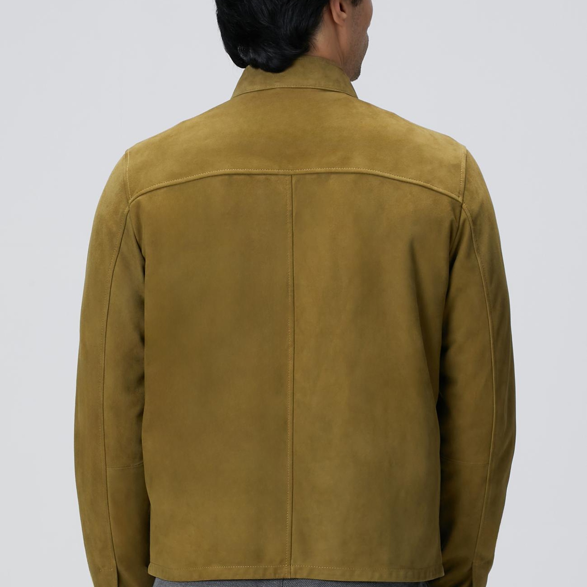 Network Erkek Yağ Yeşili Süet Deri Mont