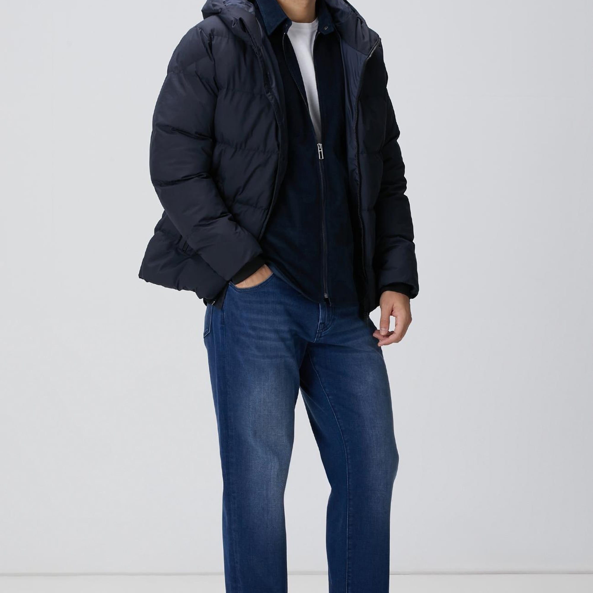 Network Erkek Lacivert Fermuarlı Fitilli Kadife Gömlek