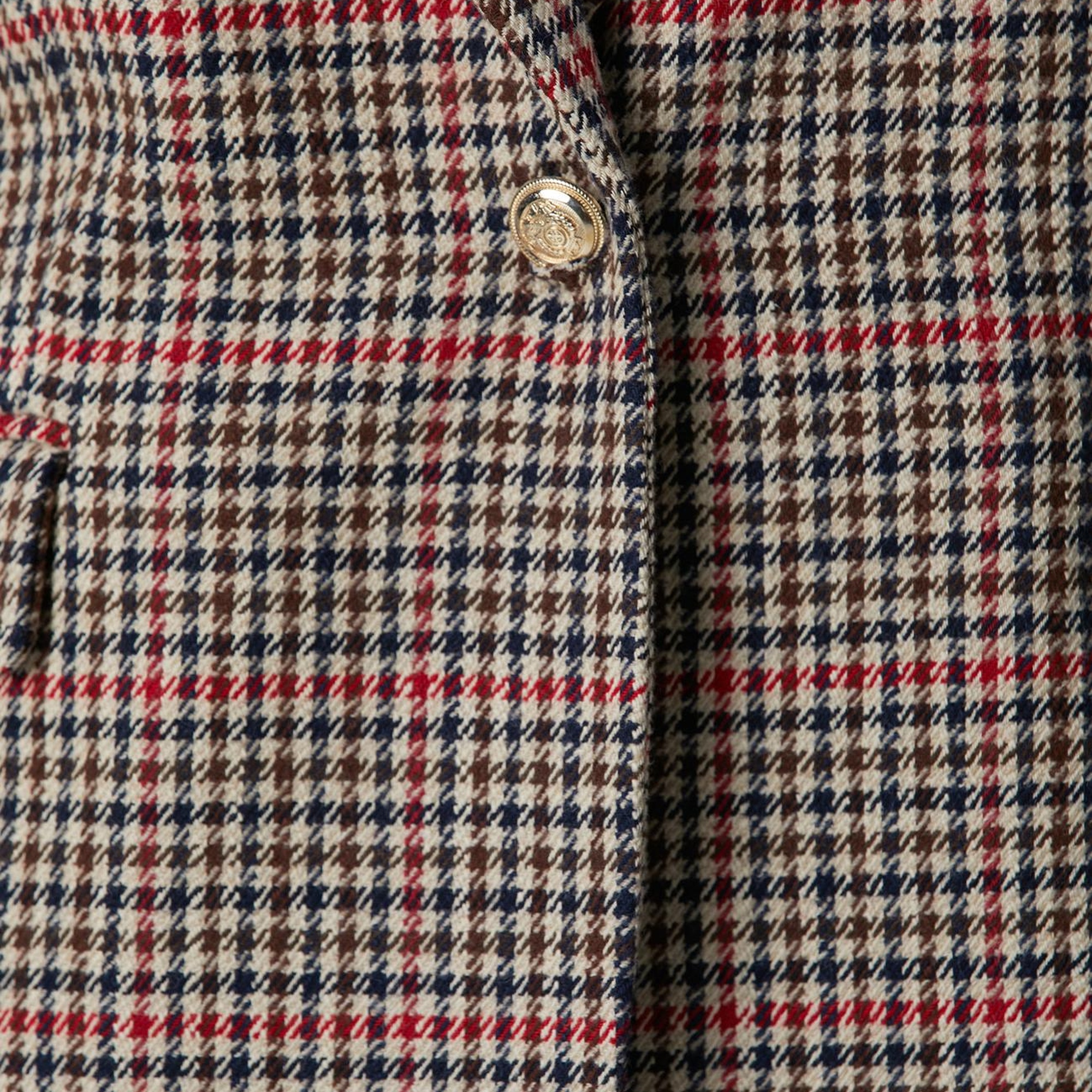 Network Kadın Lacivert Kahverengi Kazayağı Yün Karışımlı Ceket