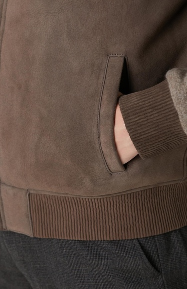  Network Erkek Vizon Yakası Kürklü Deri Mont