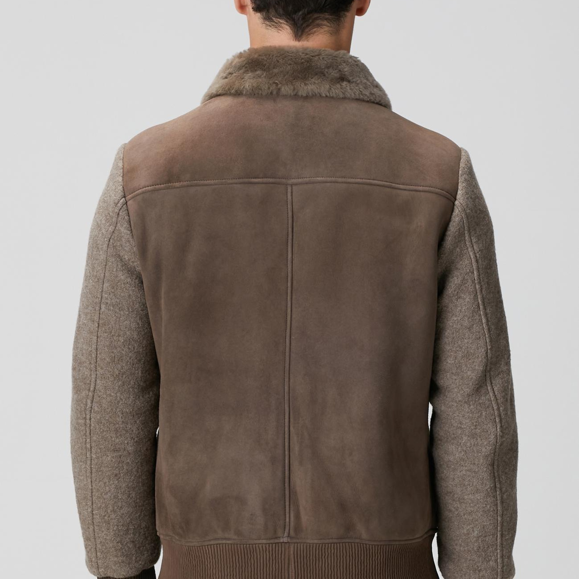 Network Erkek Vizon Yakası Kürklü Deri Mont