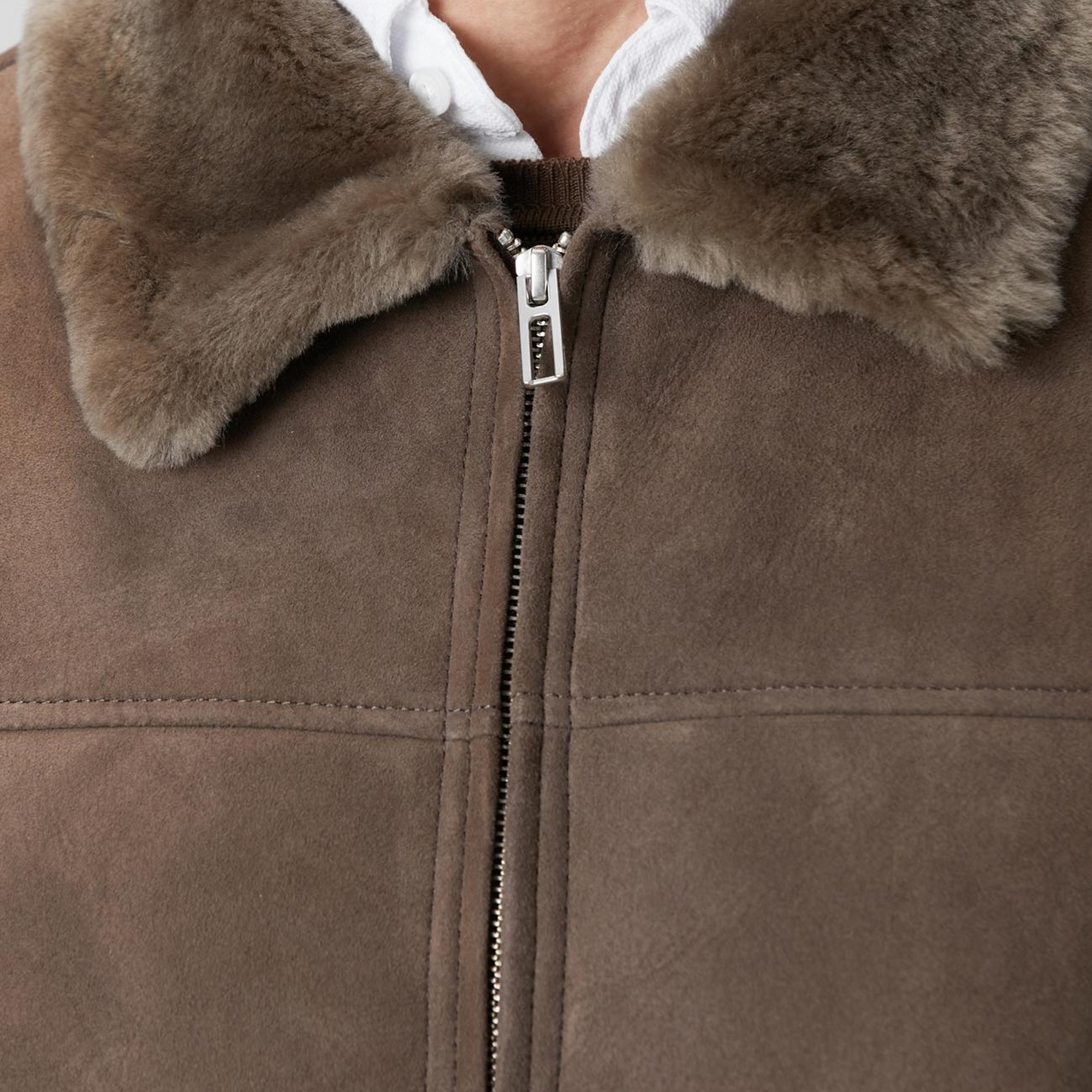 Network Erkek Vizon Yakası Kürklü Deri Mont