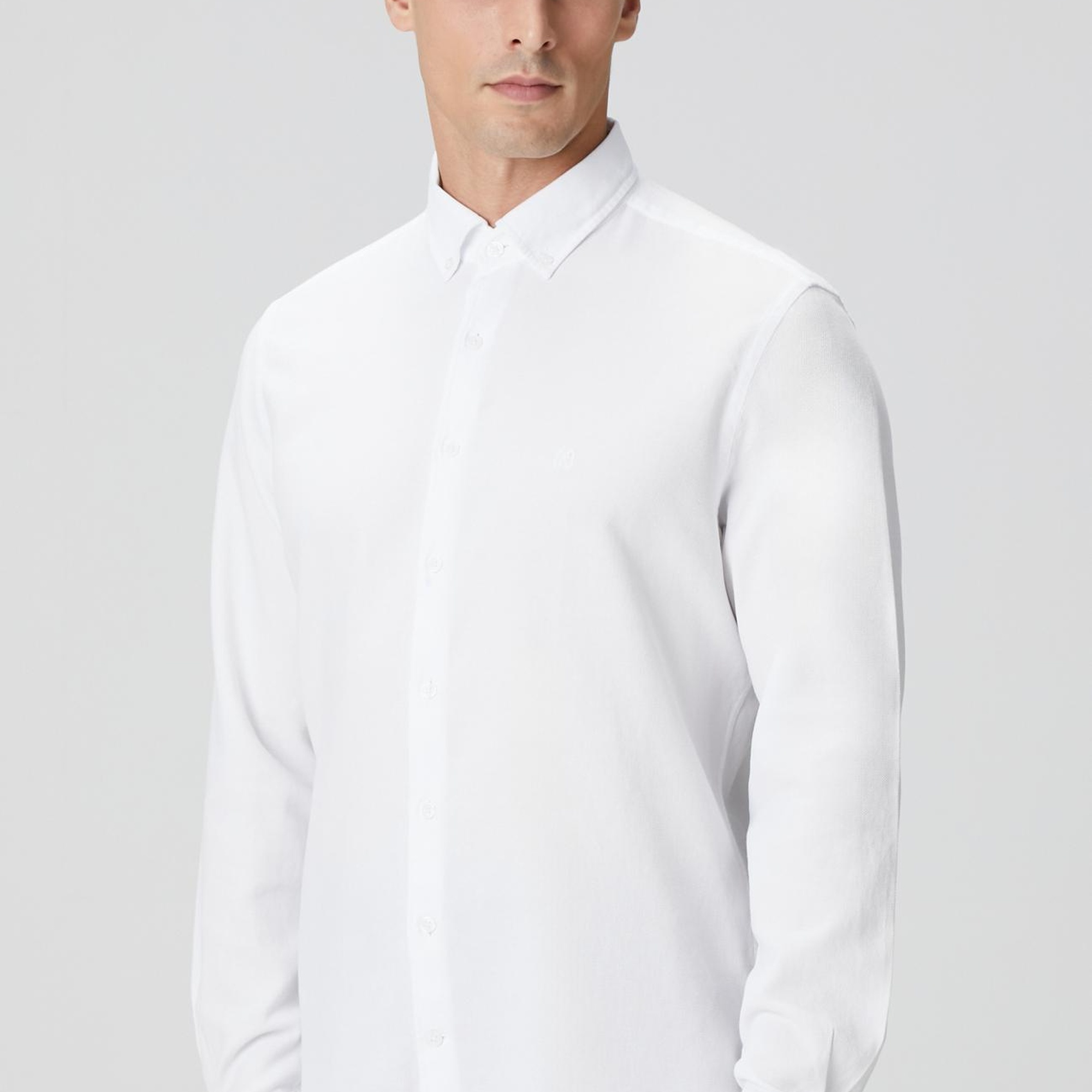 Network Erkek Beyaz Petek Desenli Gömlek