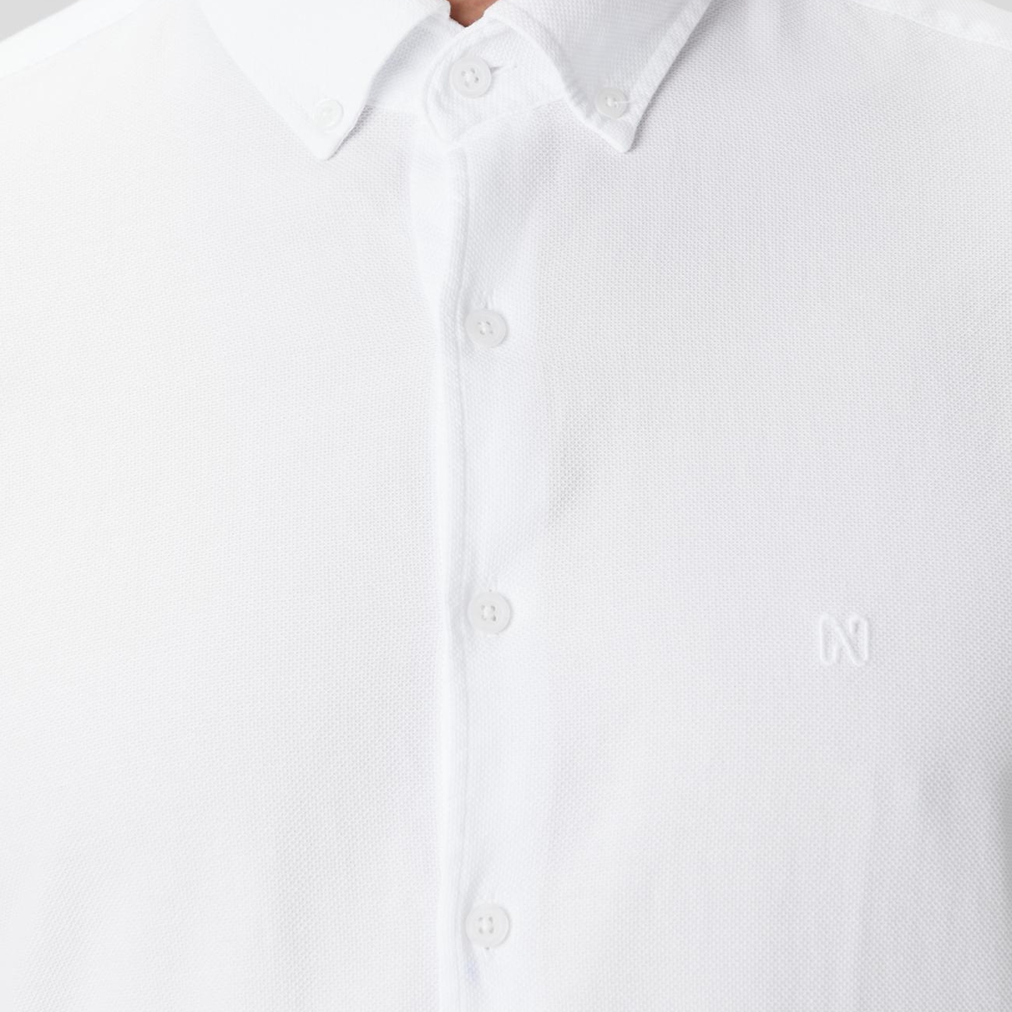 Network Erkek Beyaz Petek Desenli Gömlek