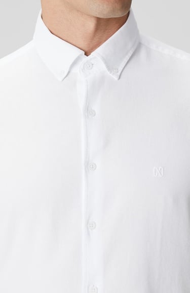  Network Erkek Beyaz Petek Desenli Gömlek