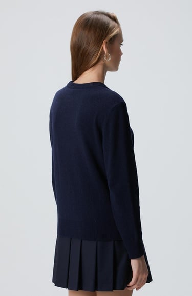  Network Kadın Lacivert Yün Karışımlı Kazak