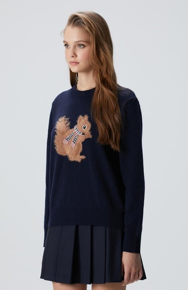  Network Kadın Lacivert Yün Karışımlı Kazak