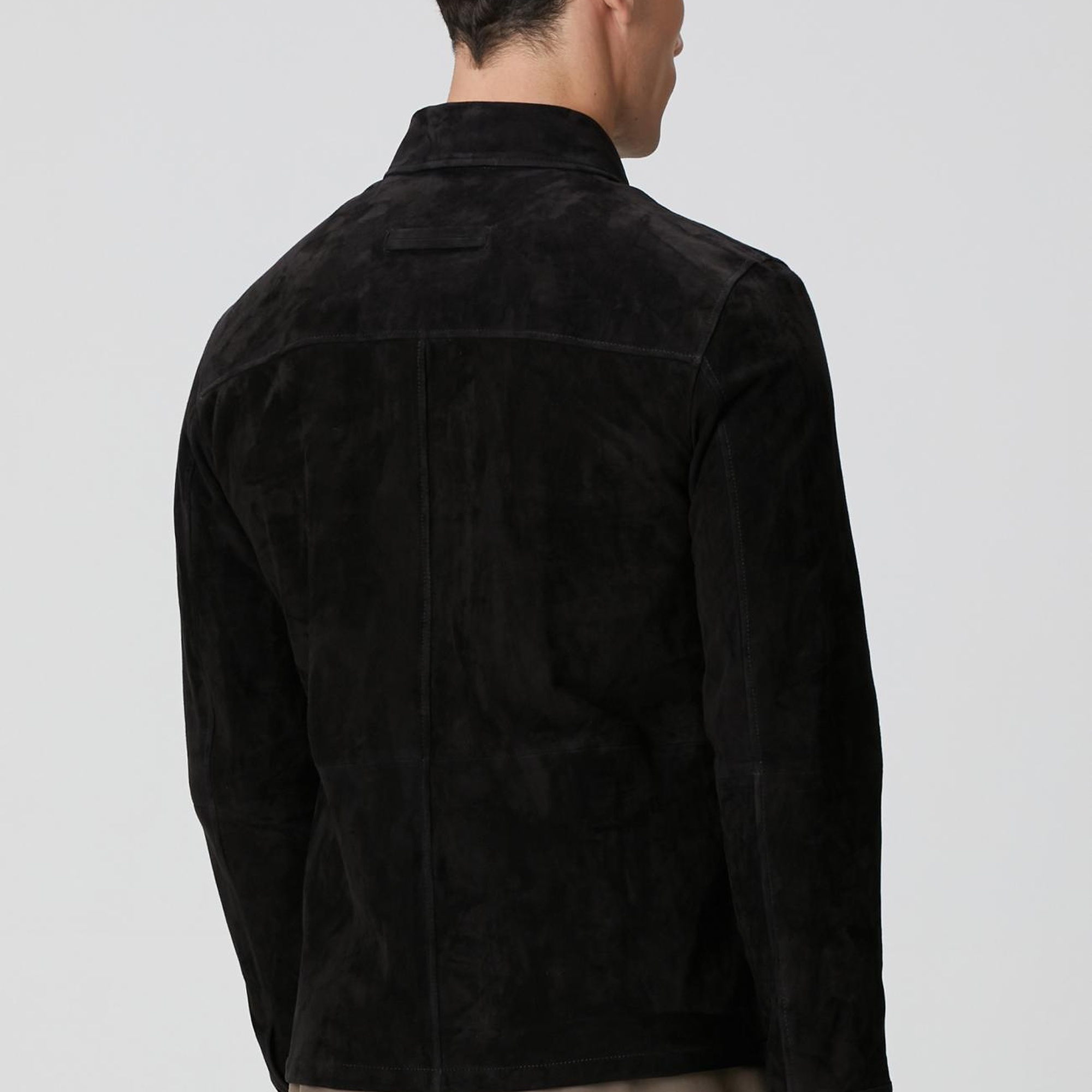 Network Erkek Siyah Göğüste Çift Cep Detaylı Süet Mont