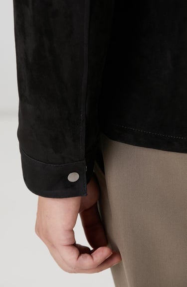  Network Erkek Siyah Göğüste Çift Cep Detaylı Süet Mont