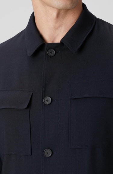  Network Erkek Koyu Lacivert Cep Detaylı Yün Dış Gömlek