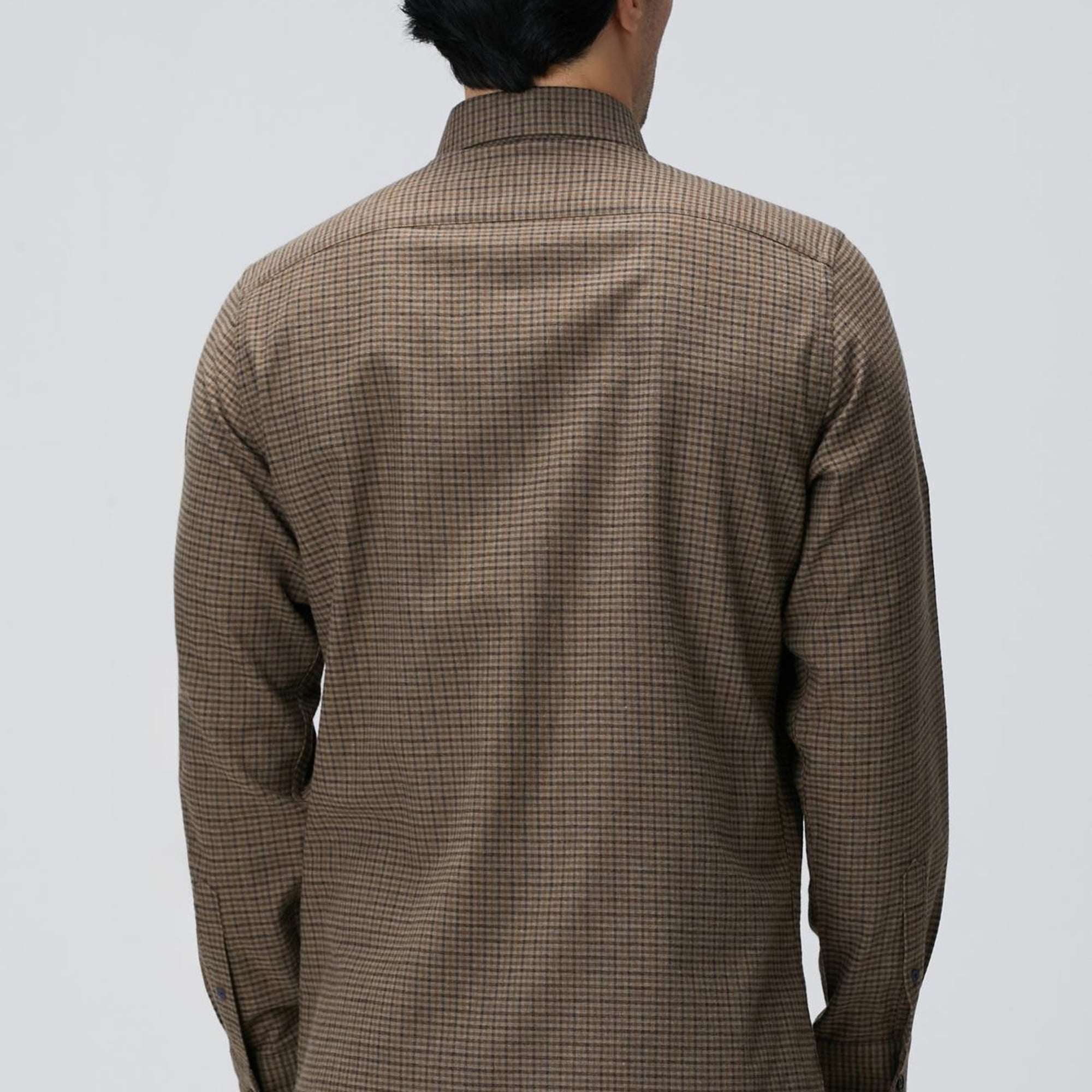 Network Erkek Kahverengi Pötikare Desenli Gömlek