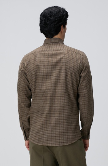  Network Erkek Kahverengi Pötikare Desenli Gömlek