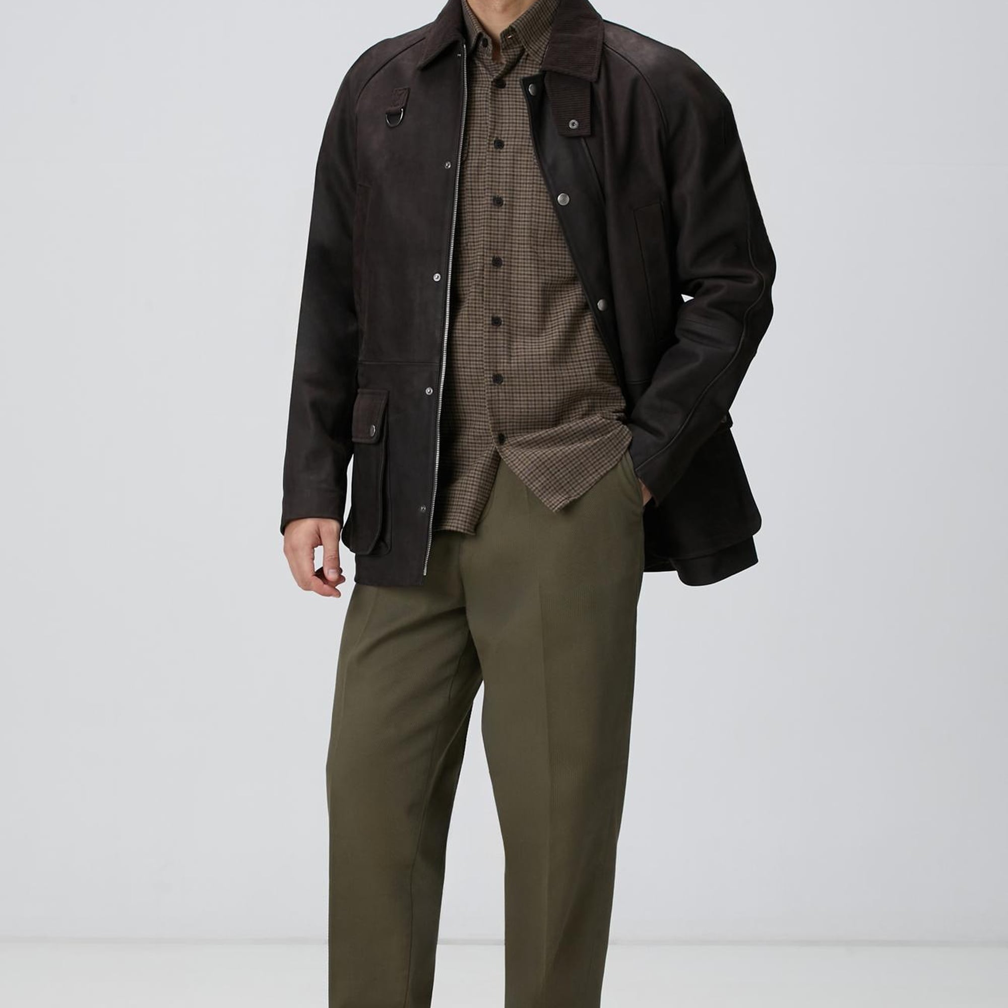 Network Erkek Kahverengi Pötikare Desenli Gömlek