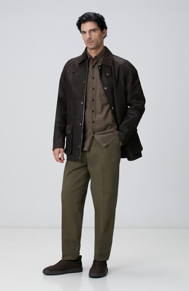  Network Erkek Kahverengi Pötikare Desenli Gömlek