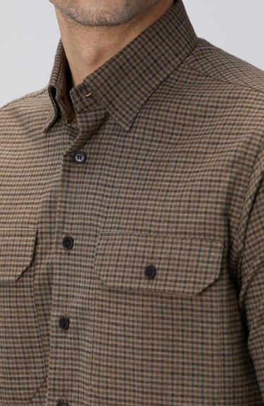  Network Erkek Kahverengi Pötikare Desenli Gömlek