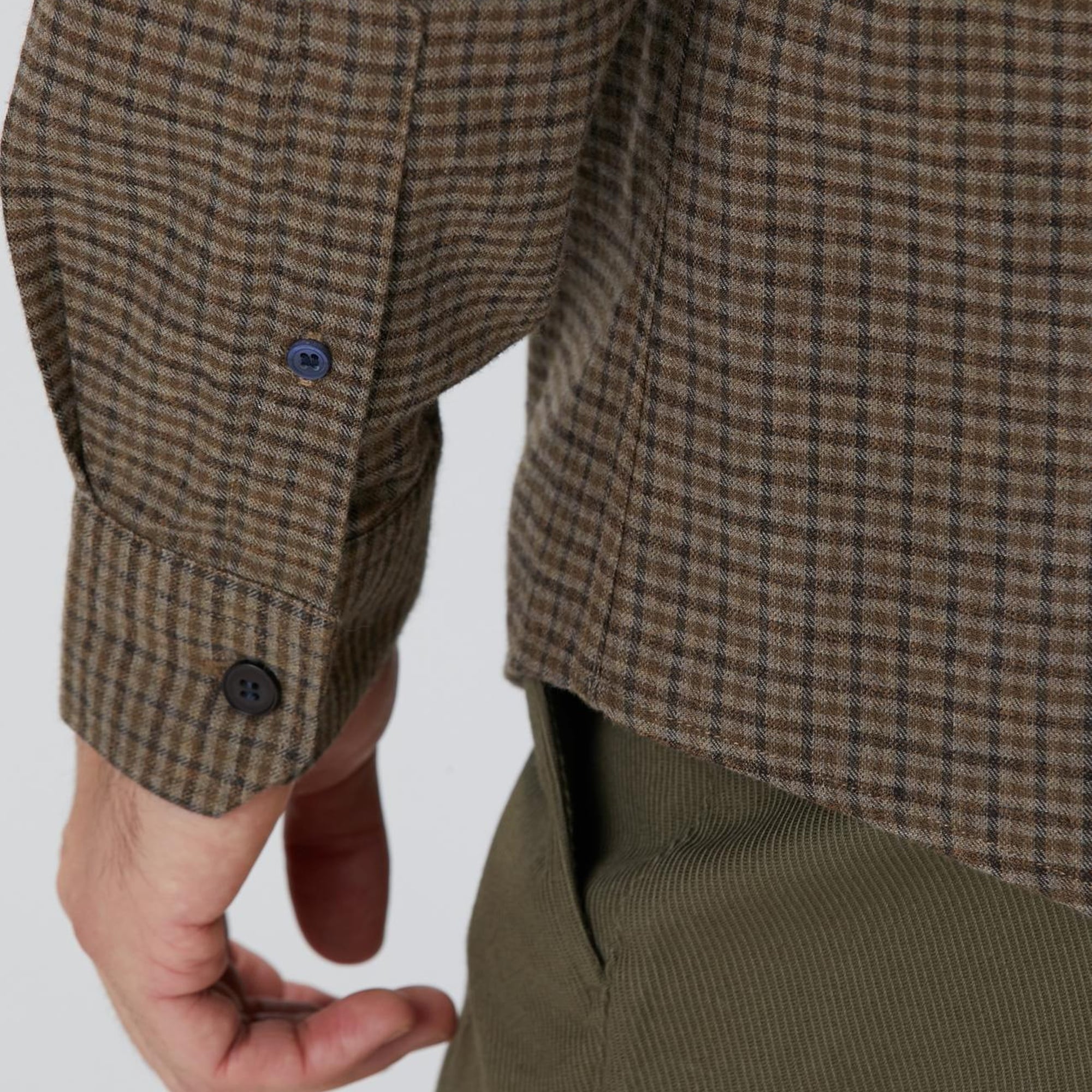 Network Erkek Kahverengi Pötikare Desenli Gömlek