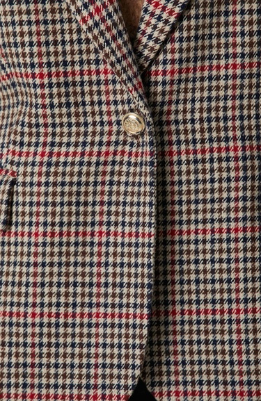  Network Kadın Lacivert Kahverengi Kazayağı Yün Karışımlı Ceket